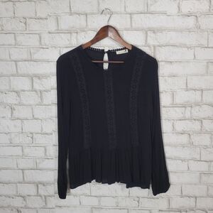 Mindy Maes Market black ruffle blouse